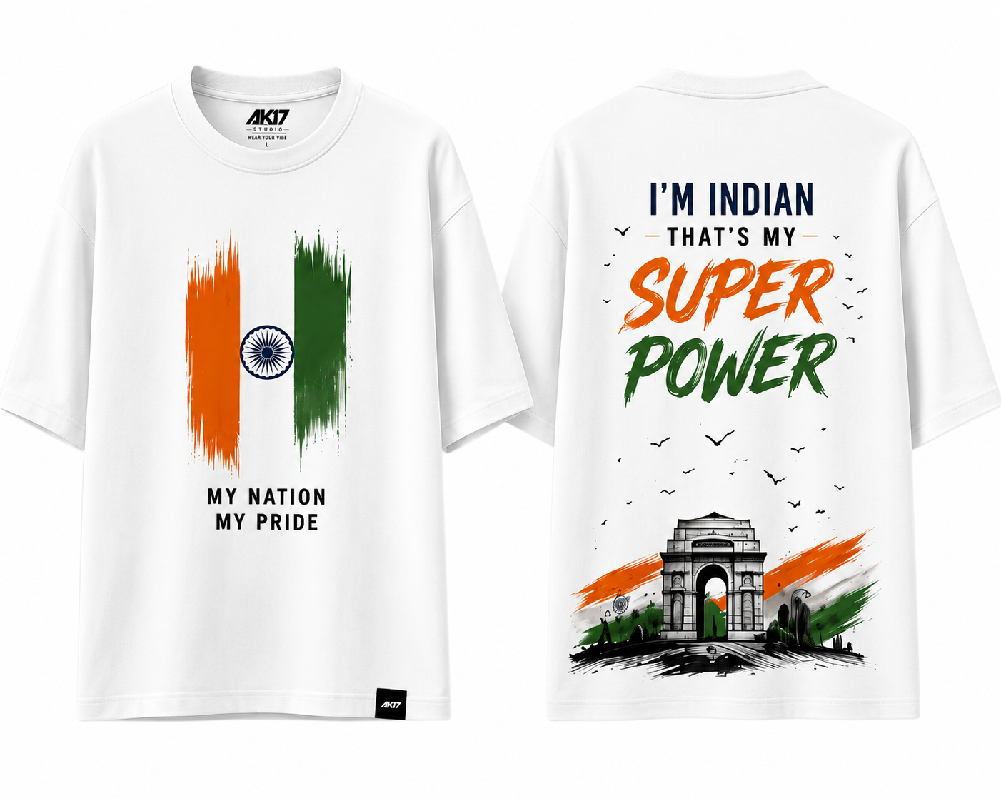 Indian Super Power Dual Graphics T Shirt