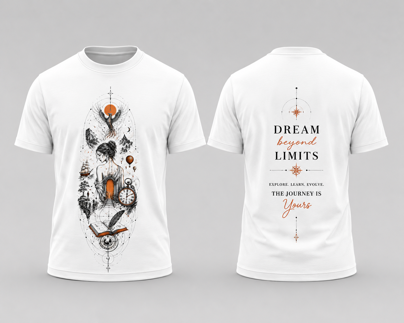 Dream Beyond Limits Dual Graphics Cotton T Shirt
