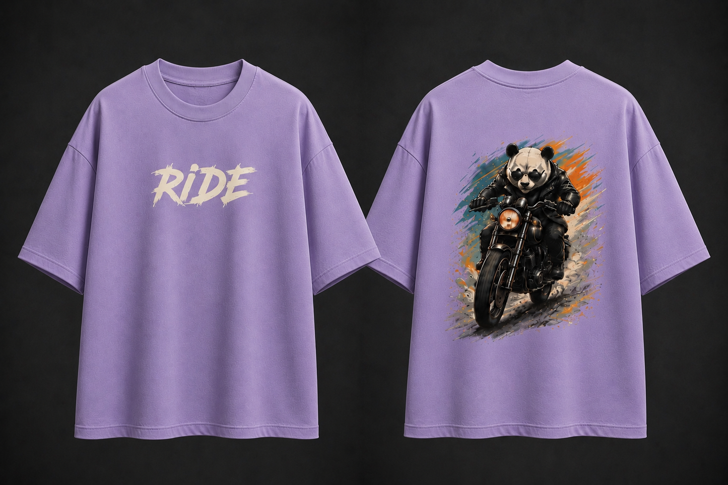 Panda Rider Oversized Cotton Shirt