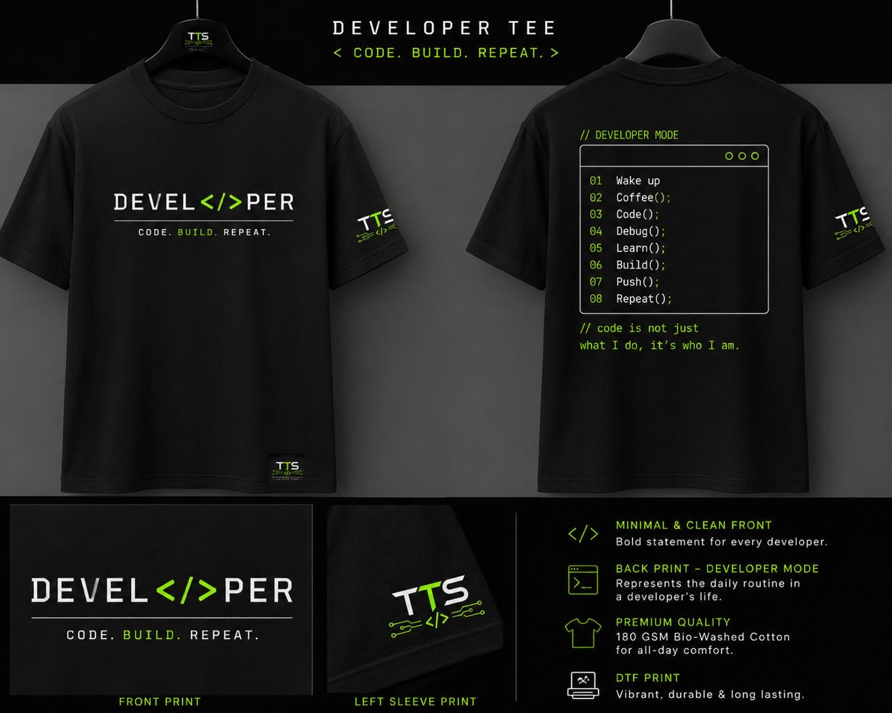 Developer Command Cotton T-Shirt