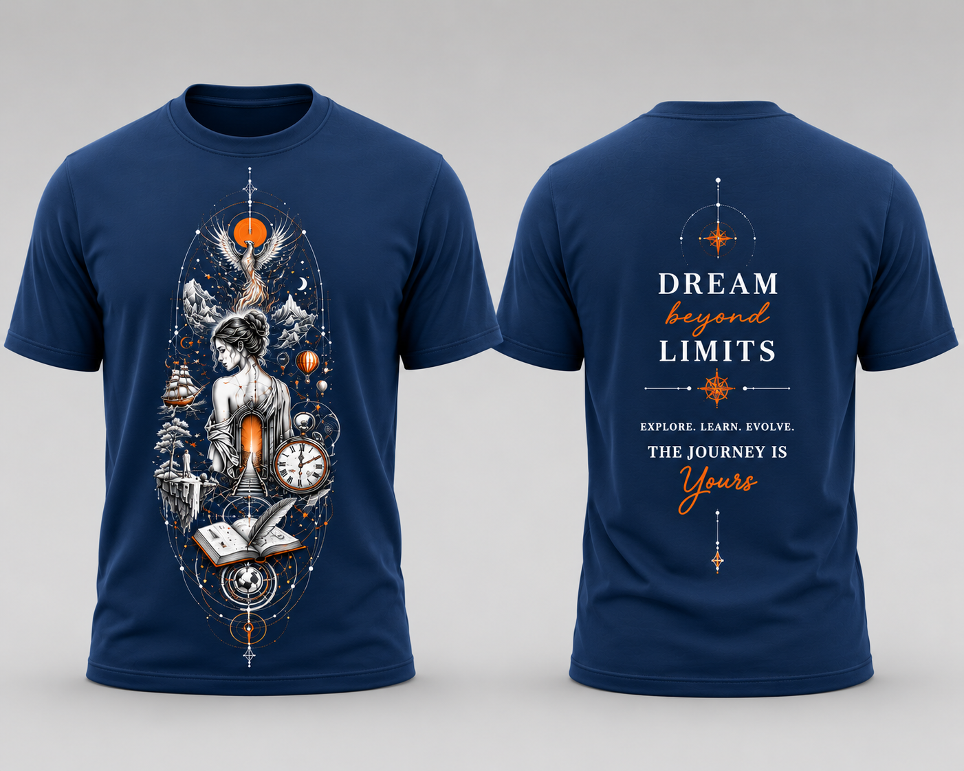 Dream Beyond Limits Dual Graphics Cotton T Shirt