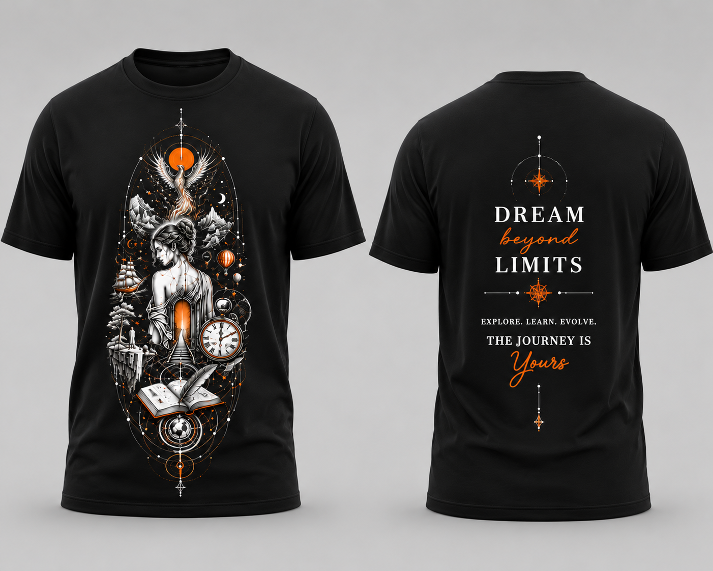 Dream Beyond Limits Dual Graphics Cotton T Shirt