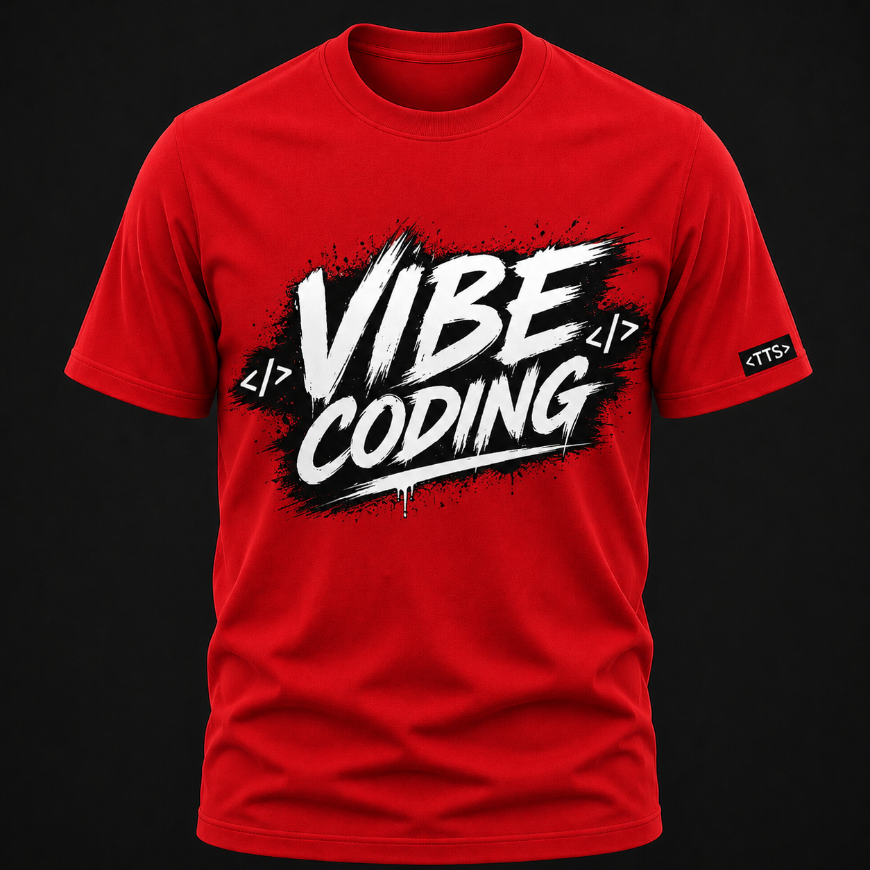 Vibe Coding Typography Cotton T Shirt