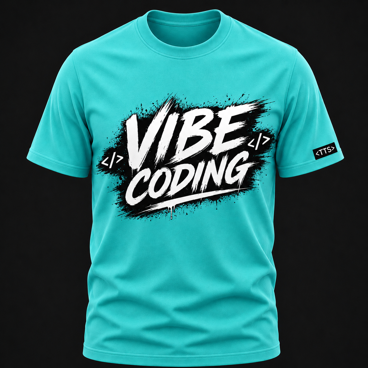 Vibe Coding Typography Cotton T Shirt