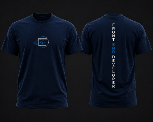 Front End Developer Vertical Back Dual Graphics T Shirt