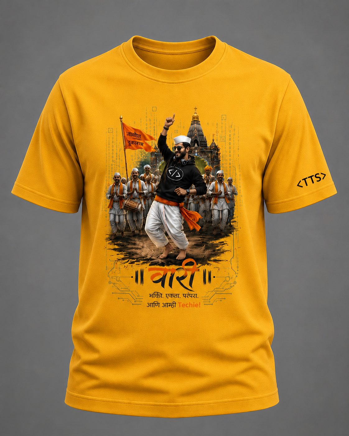 Varkari Dancing Cotton T Shirt