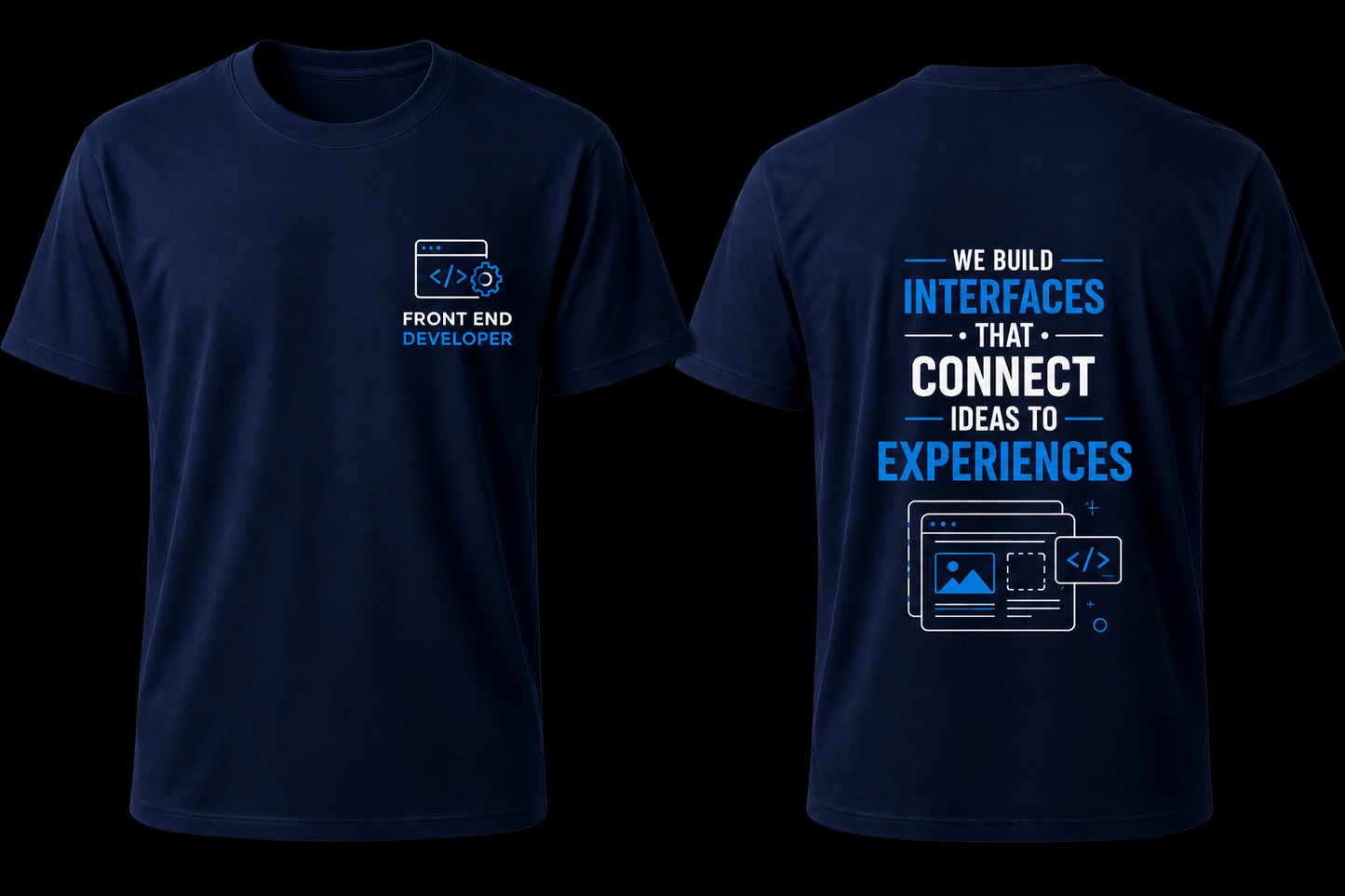 Front End Developer Dual Graphics T Shirt