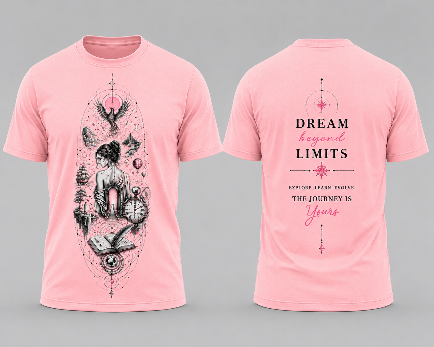 Dream Beyond Limits Dual Graphics Cotton T Shirt