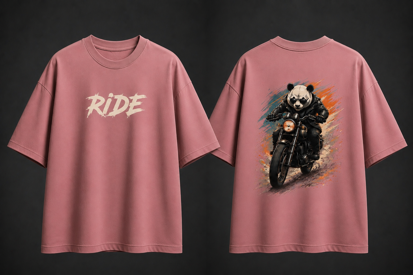 Panda Rider Oversized Cotton Shirt