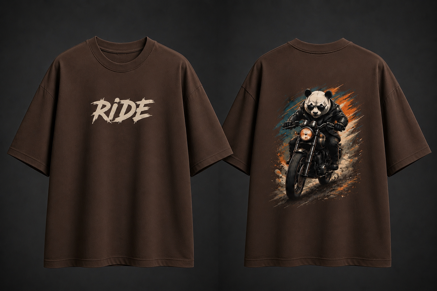 Panda Rider Oversized Cotton Shirt
