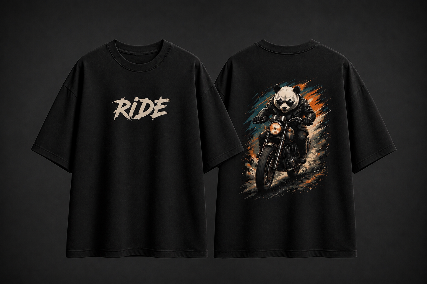 Panda Rider Oversized Cotton Shirt