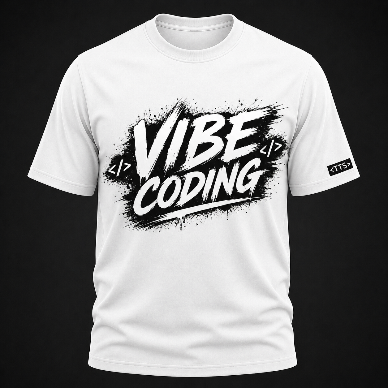 Vibe Coding Typography Cotton T Shirt