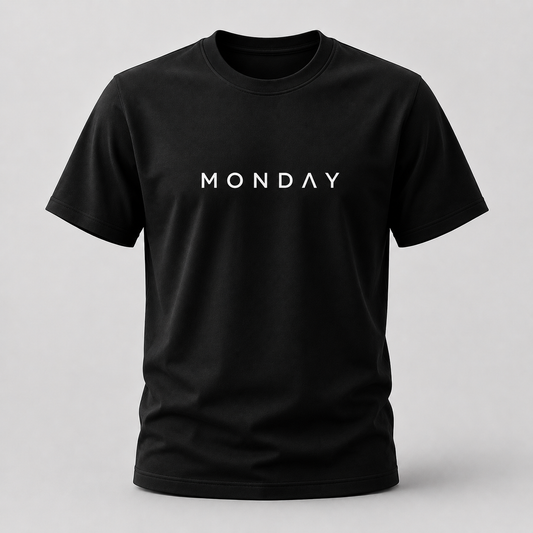 Monday Typography Cotton T Shirt
