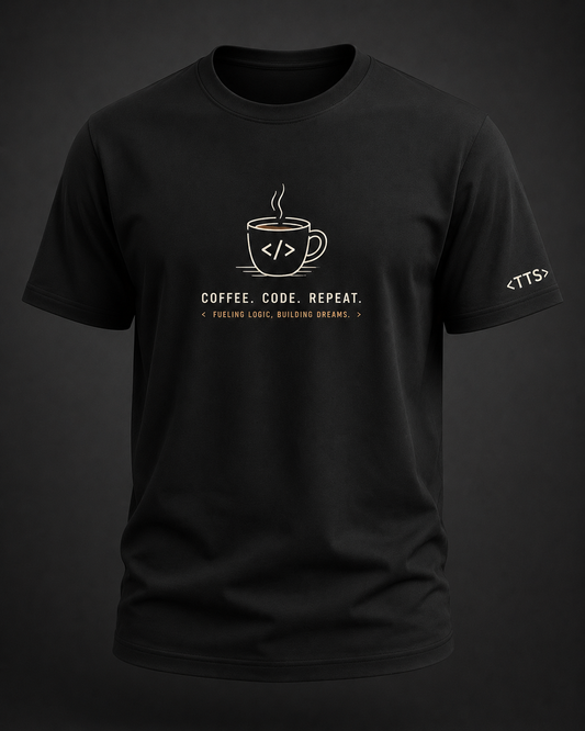 Coffee Code Repeat Cotton T Shirt