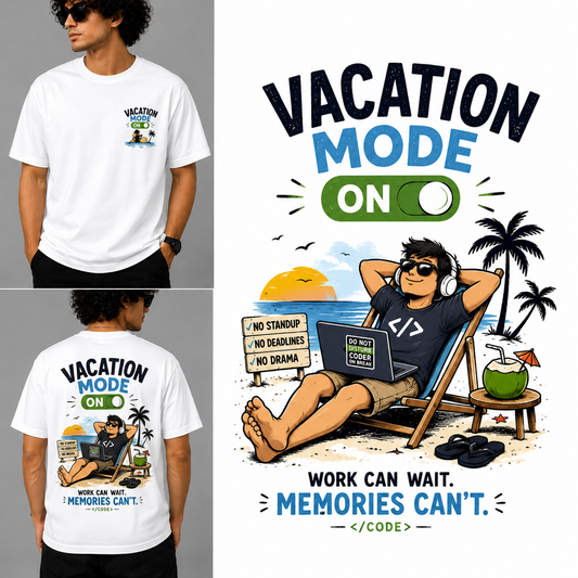 Vacation Mode Oversized Cotton T-Shirt